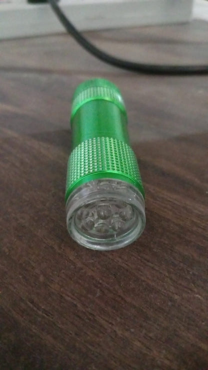 Super-Bright Mini 9 LED Bulb Pocket Torches - Small Torch Flashlight for Camping, Hiking, DIY, Travelling, Outdoors and More 3 Battery operated (Battery not included / 1 pc) Your Brand