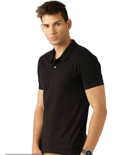 Cotton Blend Polo Neck Solid T-Shirt (Pack of 3) shopbyte