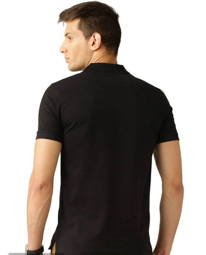 Cotton Blend Polo Neck Solid T-Shirt (Pack of 3) shopbyte
