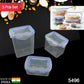Plastic containers with air-tight lids for spices and dry fruits.