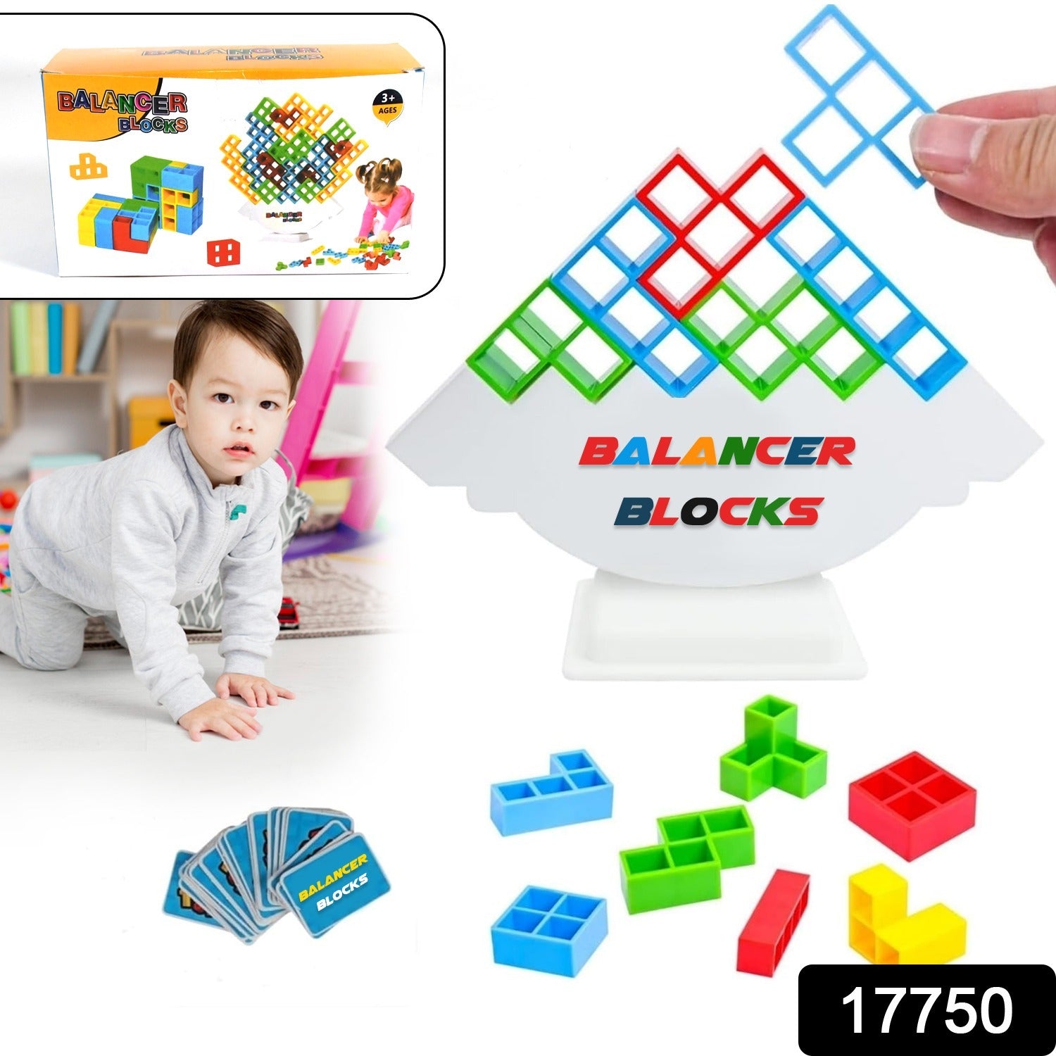 3D Tower Game, Tower Balance Game, Tower Stacking Game Adult Kid Tower Stacking Blocks Balance Game Blocks Building Toys for Kids Age 3+ Years (16 Pcs Set) Your Brand