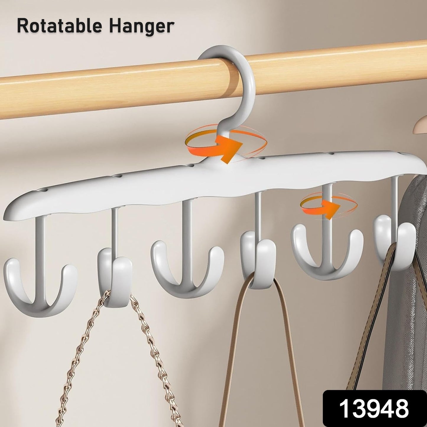 Tank Top Hanger, 12-Hook Space Saving Hanger, Capacity Rotatable Wood Space Saving Hanger Closet Organizers and Storage for Dorm & Apartment for Tank Top Your Brand
