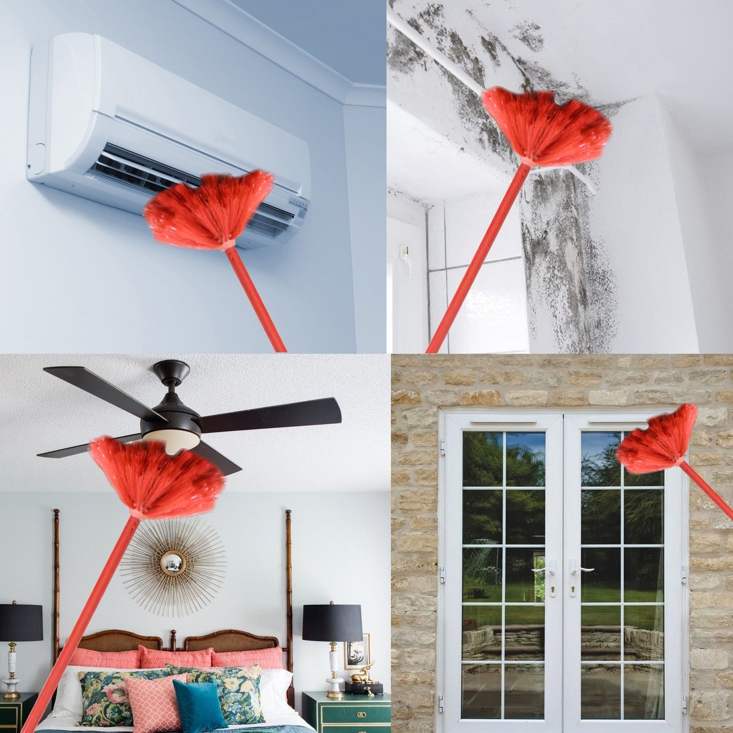 Cobweb Brush With Metal Strong Long Extendable Handle for Dusting, Ceiling Cobweb Cleaning, Brush for Lights, Fans & Webs Cleaning for Home / Kitchen (90 Inch /  MOQ :- 6 Pc) Your Brand
