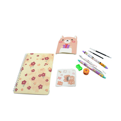 Cartoon Stationery Box  Cartoon Design School Box Book , diary , Pen , Eraser, Sharpner , Sticker & Pen Refill Student Gift School box  (1 box) Your Brand