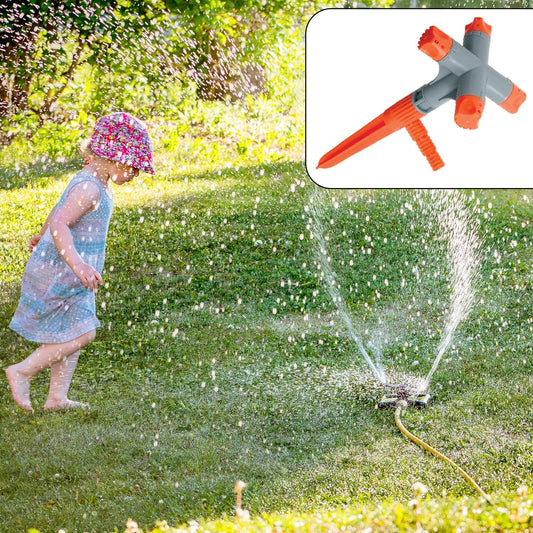 Garden Sprinkler 360° Rotating Adjustable Round 4 Arm Lawn Water Sprinkler for Watering Garden Plants / Pipe Hose Irrigation Yard Water Sprayer Your Brand