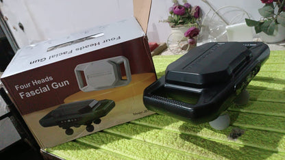 Handheld Full Body Massager 4-Head Massage Gun (1 Pc / Mix Color) Your Brand