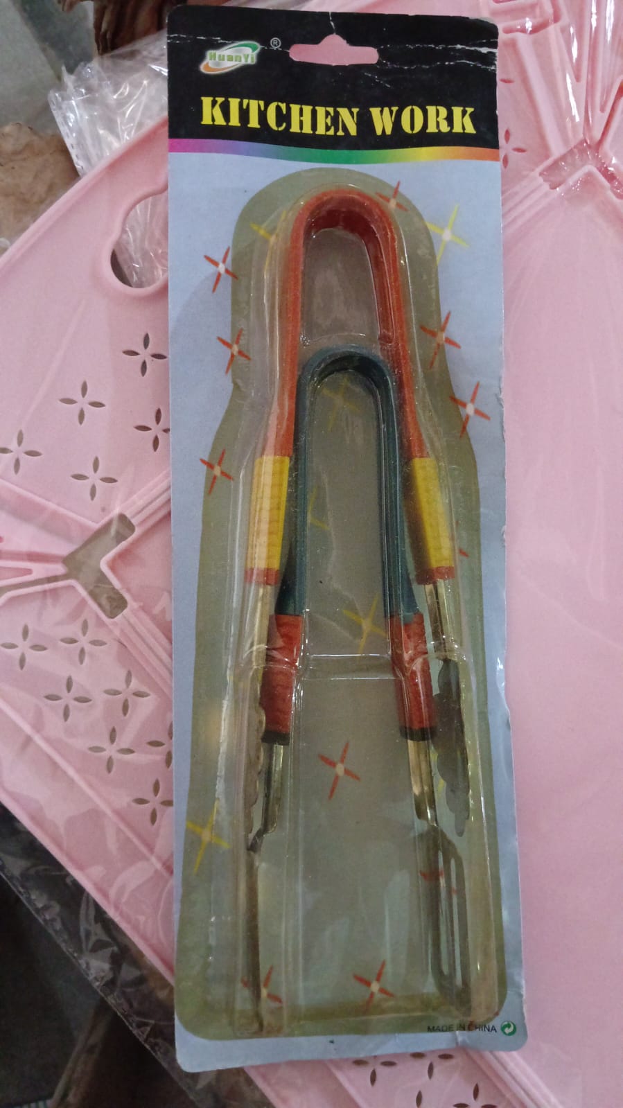 Stainless Steel Multipurpose Utility Tong / Serving Food Tongs / Tong for Kitchen and Bar / Frying, Clipping, Grilling Tong (2 Pcs Set) Your Brand