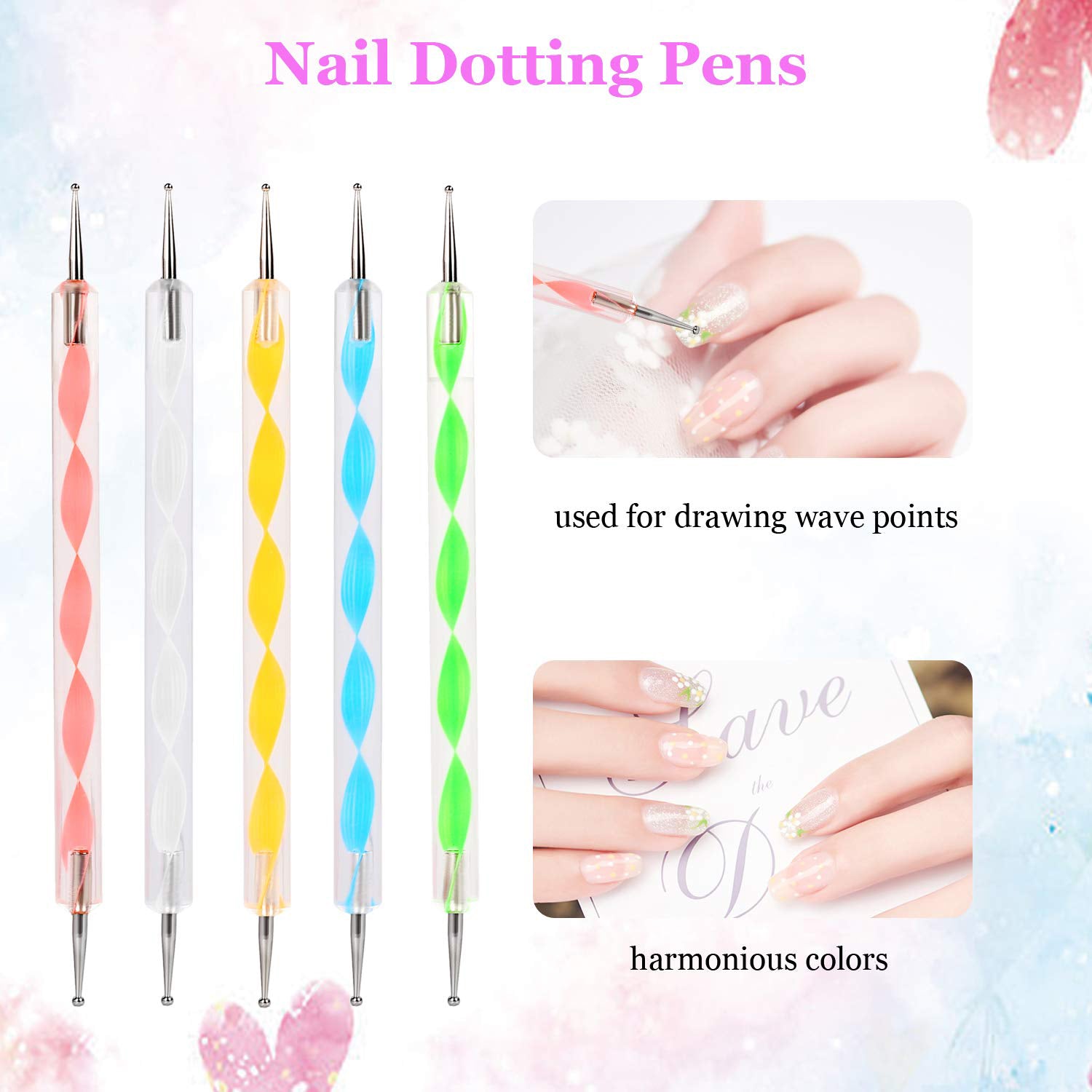 Nail Art Point Pen and Set Used by Women's for Their Fashion Purposes (Pack of 5Pcs) Your Brand
