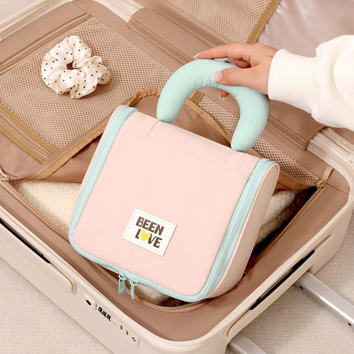 Waterproof Hanging Toiletry Bag | Travel Makeup & Cosmetic Organizer | Random Color