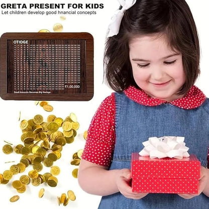 Fun Savings Goal Piggy Bank | Wooden Money Saving Challenge Box for Kids & Adults shopbyte