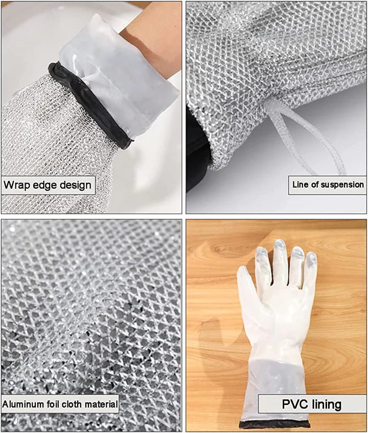 Wire Dishwashing Gloves - PACK OF 2