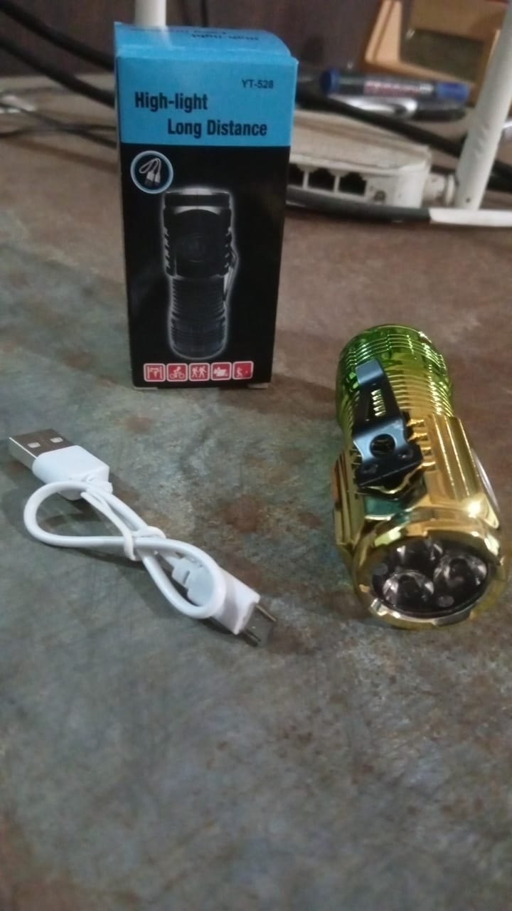 USB Chargeable Mini 3 LED Flashlight / Torch Light (1 Pc) Your Brand