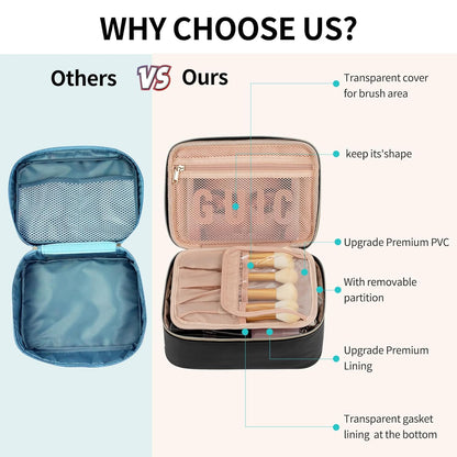 Multifunctional Travel Cosmetic Bag & Makeup Organizer with Portable Handle