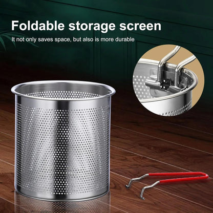 Stainless Steel Deep Fryer Pot with Oil Filter Basket