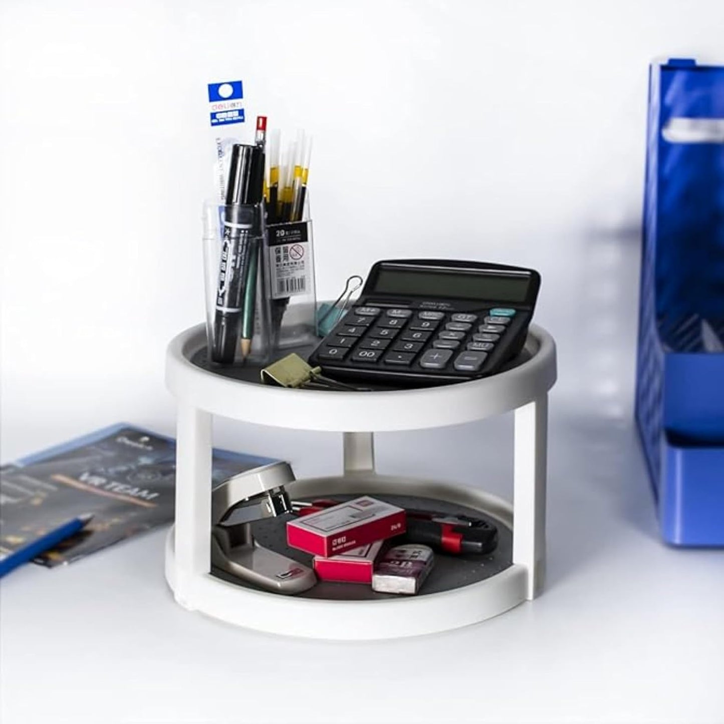 Double Layer 360° Rotating Spice Rack Organizer