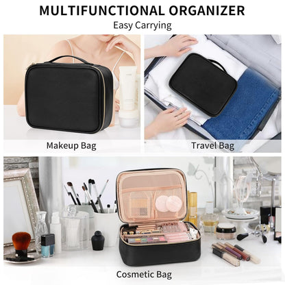 Multifunctional Travel Cosmetic Bag & Makeup Organizer with Portable Handle
