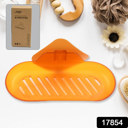 Plastic Soap Dish Holder for Bathroom Shower Wall Mounted Self Adhesive Soap Holder Saver Tray-Plastic Sponge Holder for Kitchen Storage Rack Soap Box, Bathroom (1 Pc) Your Brand