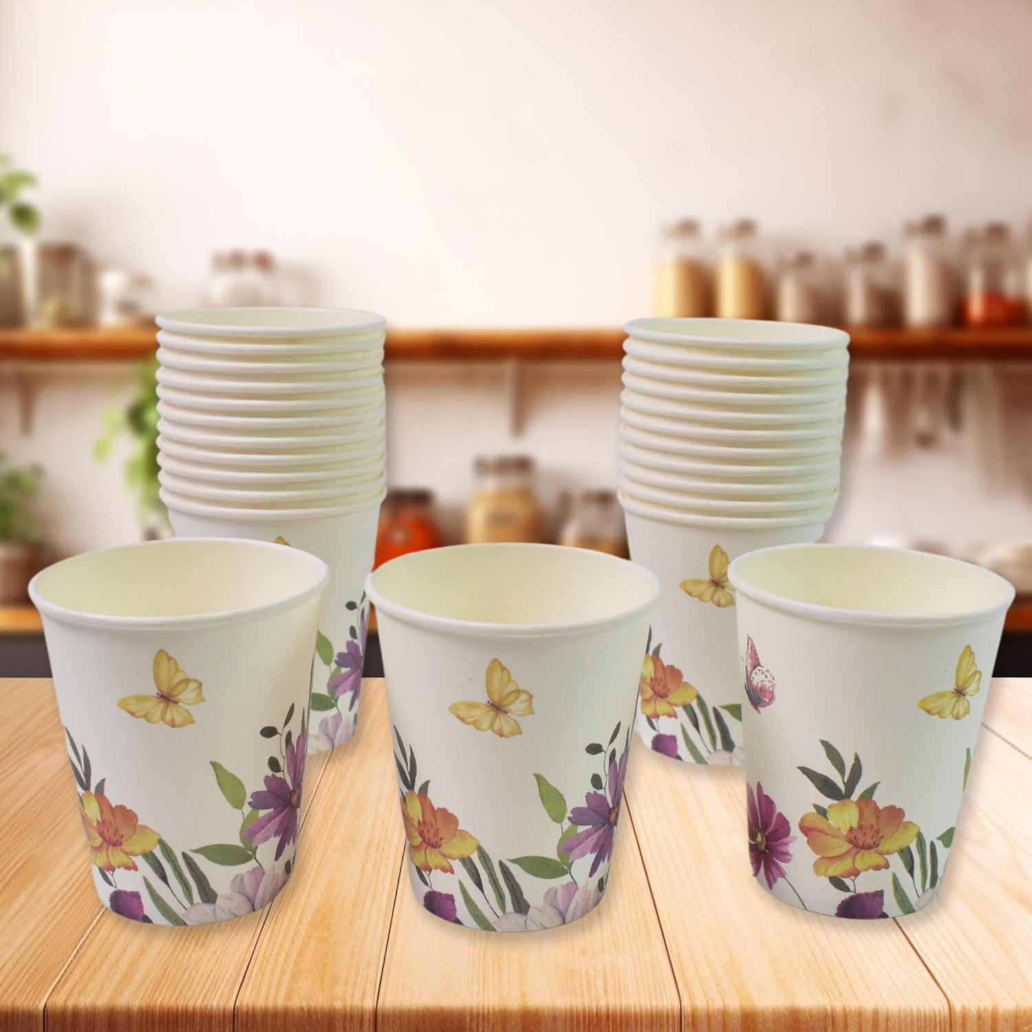 Disposable Paper Cups Disposable Tea Coffee Cups (24 Pcs Set  Mix Color  Design) Wukusy