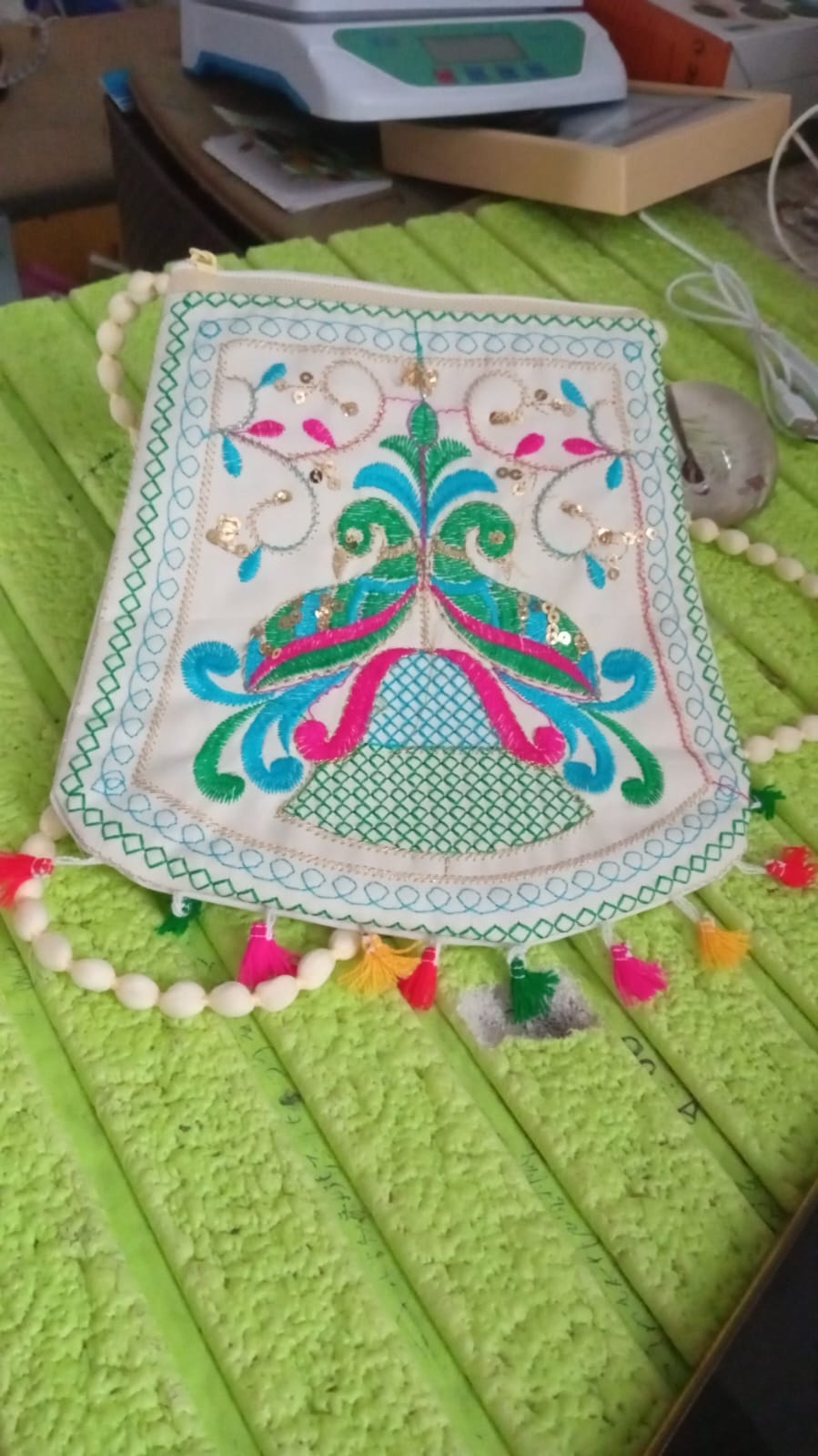 Handcrafted Cotton Embroidered Shoulder Bag / Purse for Girls & women (1 Pc / 9 Inch / Mix Desing) Your Brand