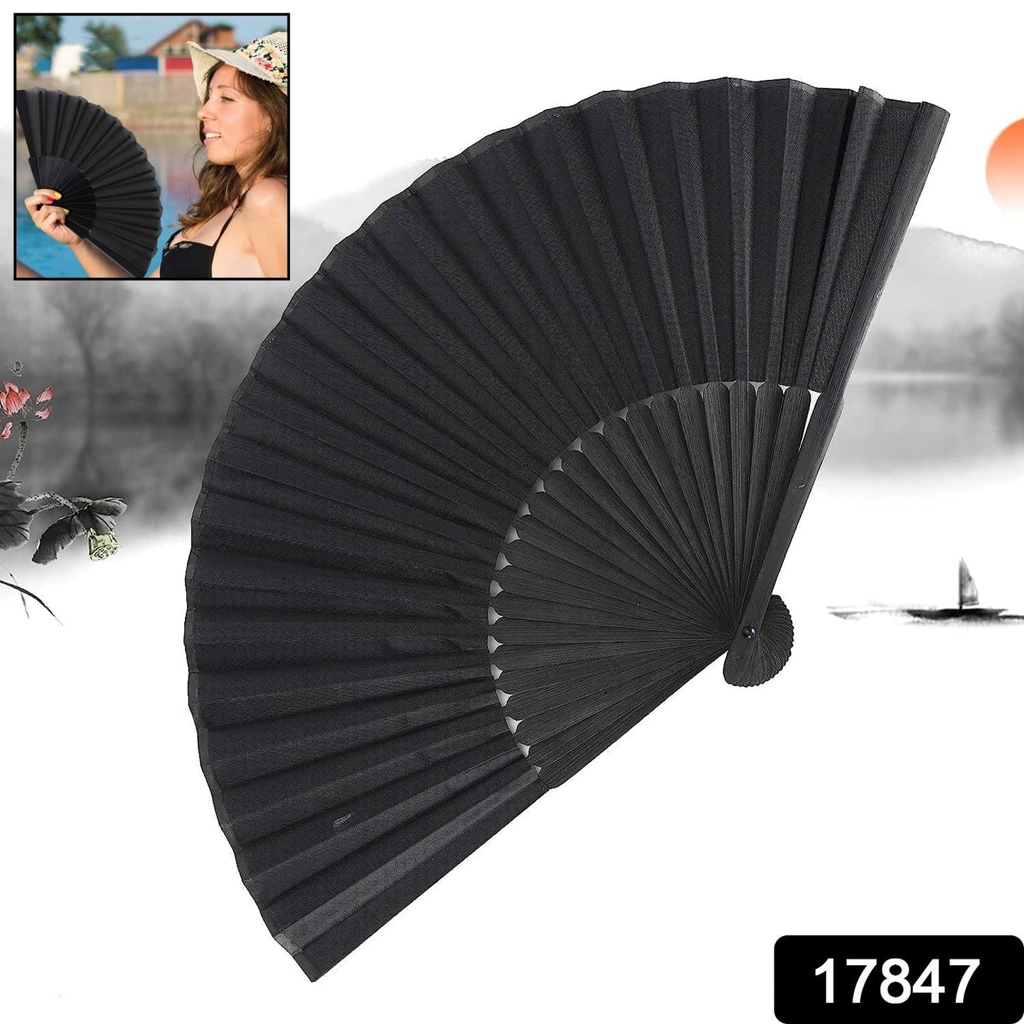 Folding Handheld Pretty Hand Fan Wedding Party Accessory Pocket Sized Fan For Wedding Gift, Party Favors, DIY Decoration, Summer Holidays (1 Pc) Your Brand