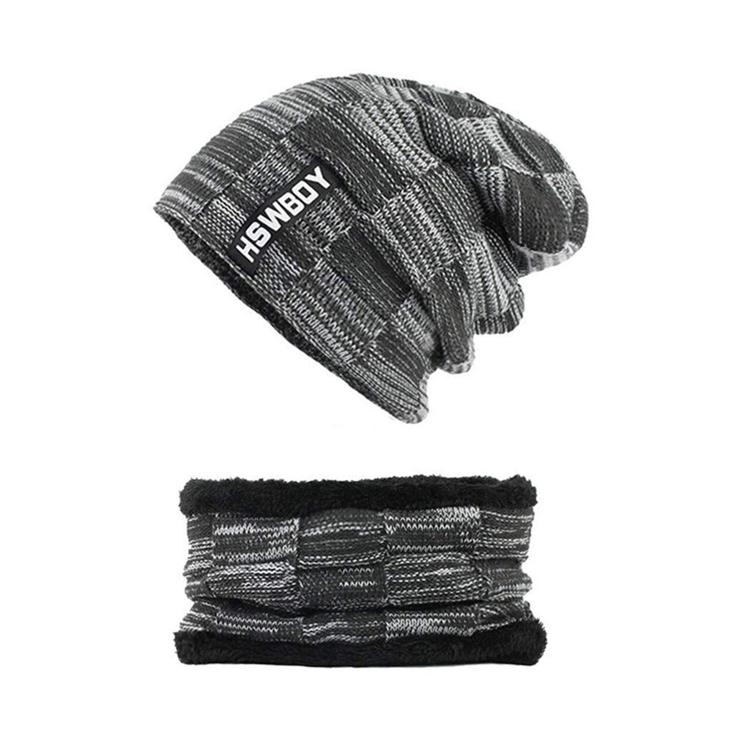 Ultra Soft Unisex Woolen Beanie Cap Plus Muffler Scarf Your Brand
