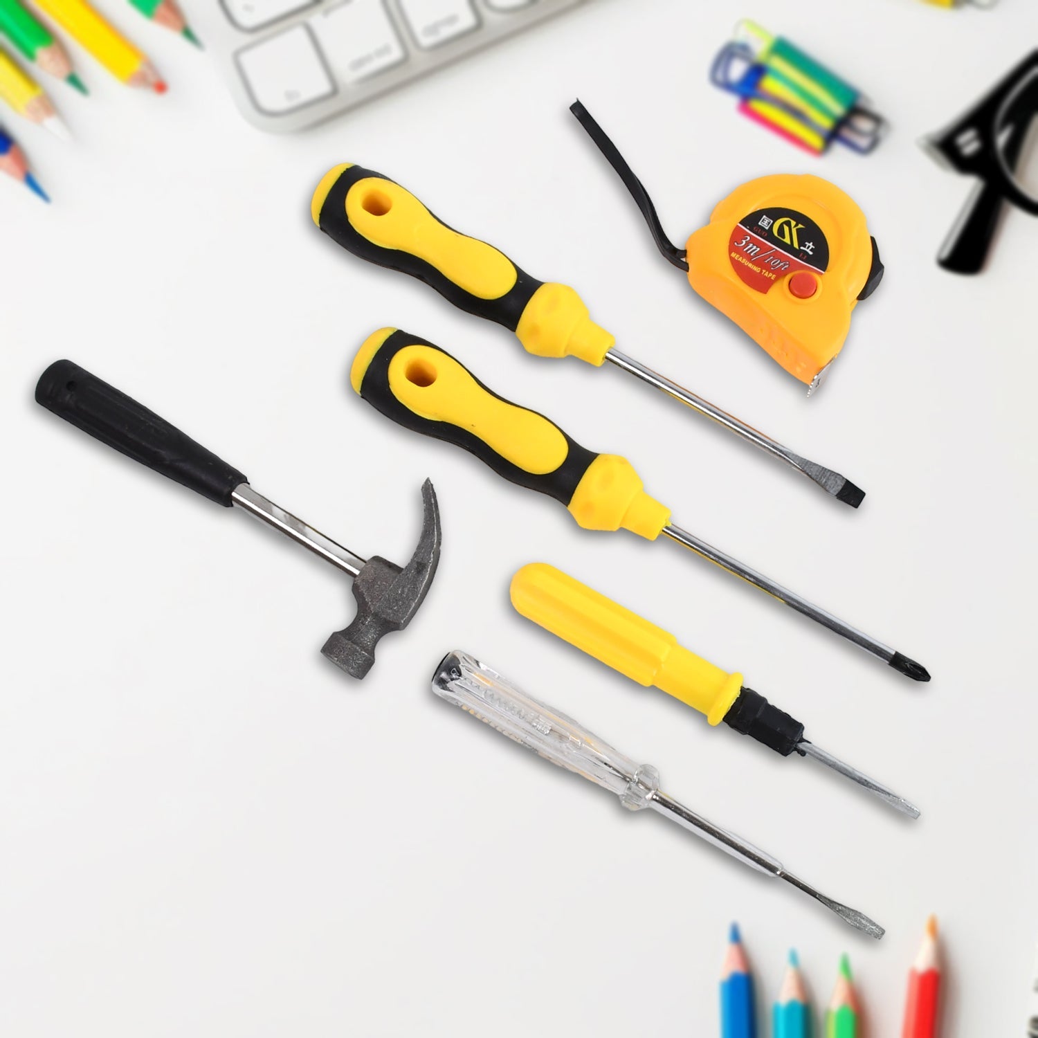6 In 1 Hand Tool Kit Repair Home Screwdrivers Tool Kit With Tools Including Daily Wukusy