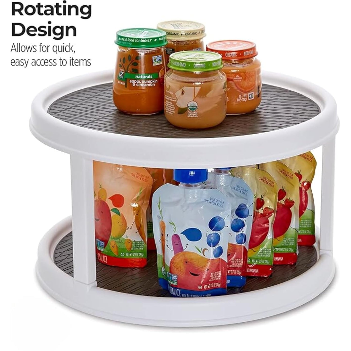 Double Layer 360° Rotating Spice Rack Organizer