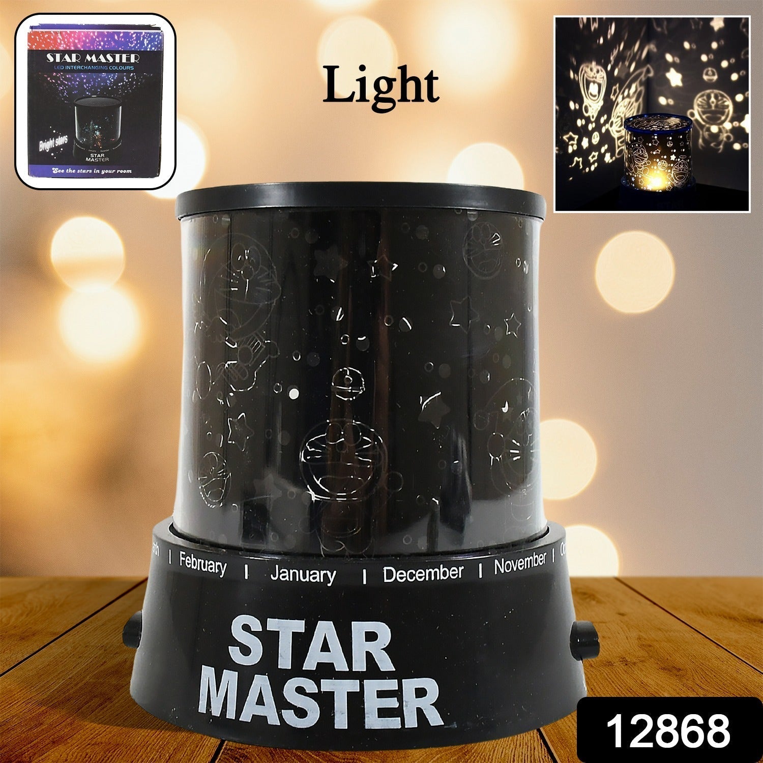 LED Projector Night Light Amazing Lamp, 3 Battery operated lamps, Rotation With the music Function, Master for Kids Bedroom Home Decoration Night Romantic Gift (Battery Not Included / 1 pc) Your Brand