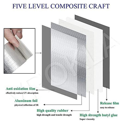 Leakage Repair Waterproof Tape for Pipe Roof Water Leakage Solution Aluminum Foil Adhesive Tape Sealing Butyl Rubber Tape for Surface Crack, Pipe Rupture (5cmx5m) shopbyte-in