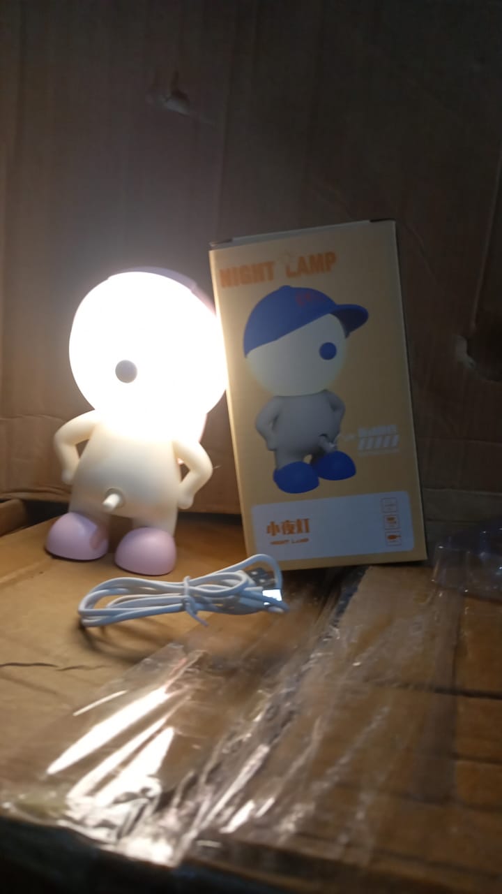 Cute Lovely Cartoon Design LED Desk Night Light With Plastic Head Cap (1 Pc) Your Brand