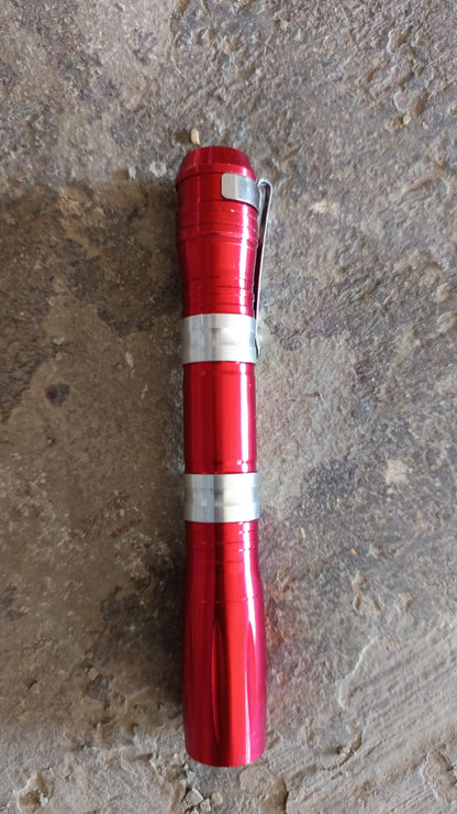 Portable Mini Torch / Flashlight LED Powerful High Lumens Pen Light with Clip, Portable Pocket Compact Torch for Emergency AA Battery operated (1 Pc / Battery not included) Your Brand