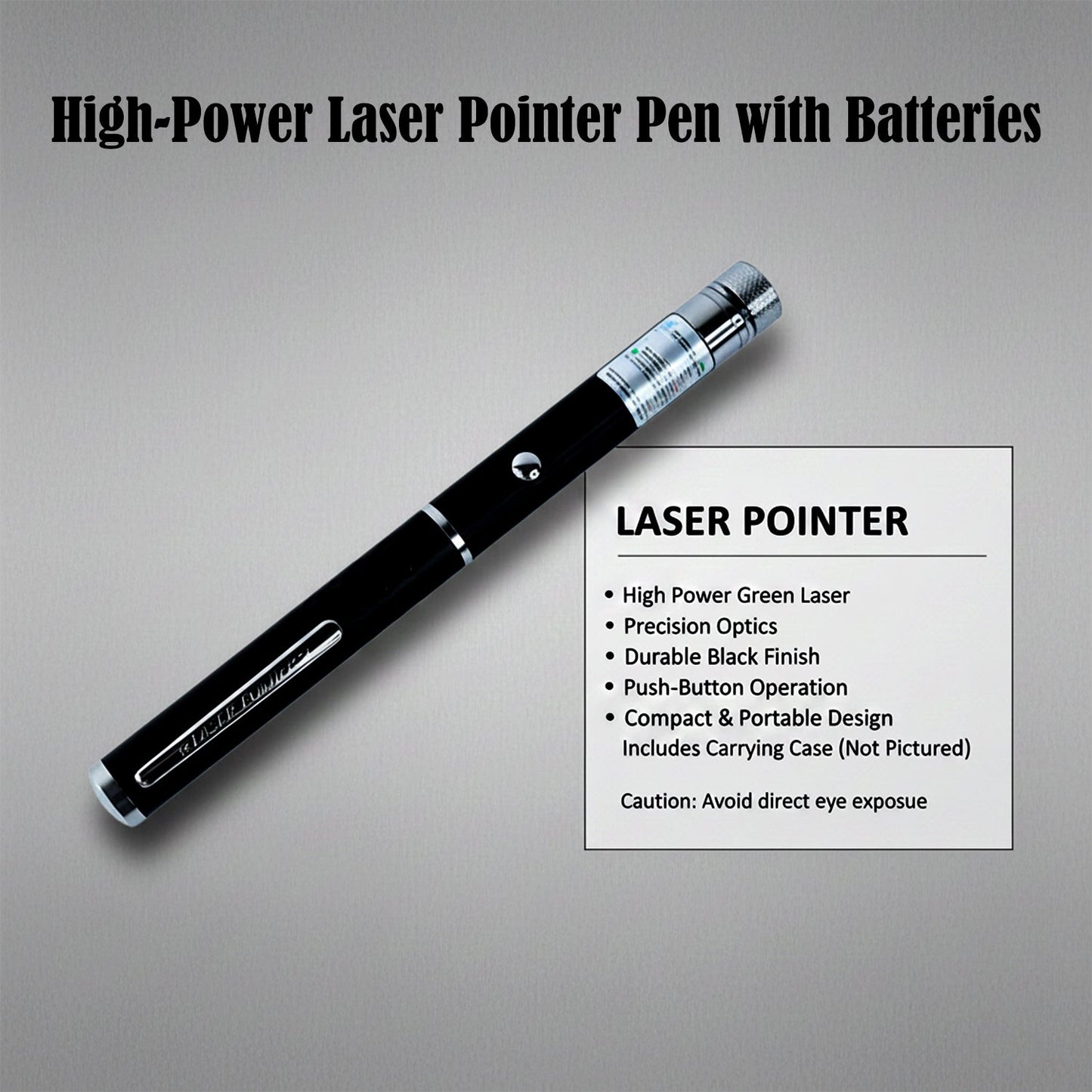High-Power Laser Pointer Pen with 2 AA Batteries (1 Set)