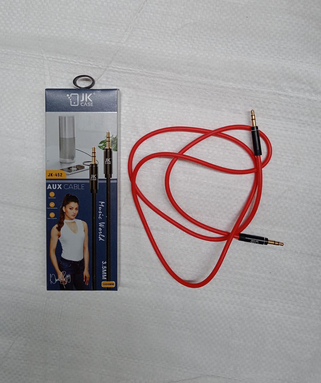 Aux Cable 3.5mm gold-plated Pin for Mobile and Tablet Home, Car (1 Pc / 1000MM) Your Brand