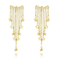 Celestial Dangle Star Earrings – Long Layered Chains with Gold Plated Star Charms