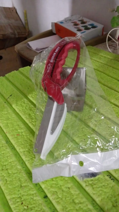 2 in 1 Kitchen Knife Scissor with Spring Locking Hinge and Chopping Board (1 Pc) Your Brand