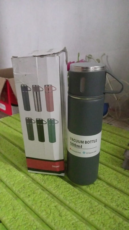 Stainless Steel Vacuum Insulated Water Bottle With Coffee / Tea Mug (500 ML) Your Brand