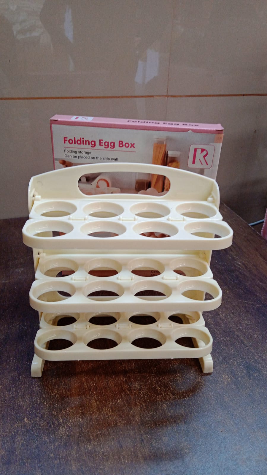 Plastic Foldable Egg Tray | 24 Grid Egg Storage Box (1 Pc) Your Brand