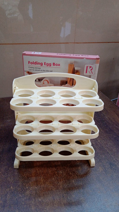 Plastic Foldable Egg Tray | 24 Grid Egg Storage Box (1 Pc) Your Brand
