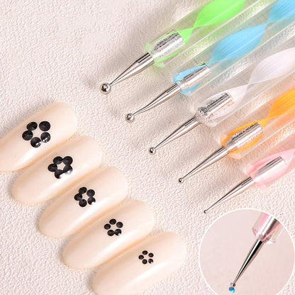 Nail Art Point Pen and Set Used by Women's for Their Fashion Purposes (Pack of 5Pcs) Your Brand
