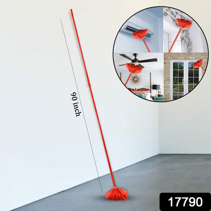 Cobweb Brush With Metal Strong Long Extendable Handle for Dusting, Ceiling Cobweb Cleaning, Brush for Lights, Fans & Webs Cleaning for Home / Kitchen (90 Inch /  MOQ :- 6 Pc) Your Brand