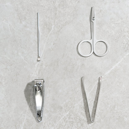 Mini Nail Clipper Set With Plastic Storage Case, (4 Pc Set)