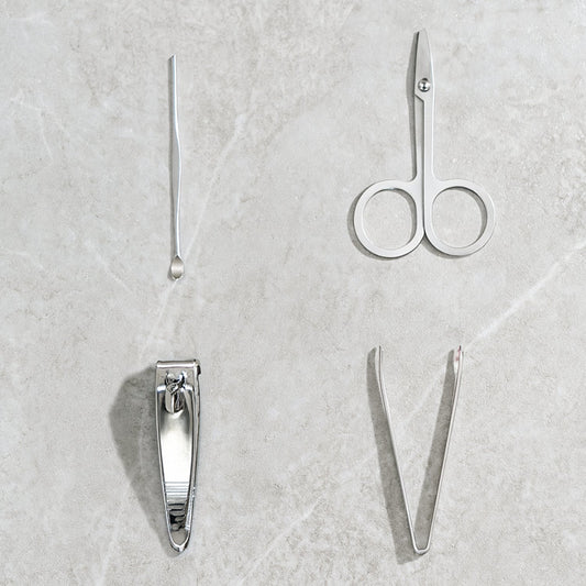 Mini Nail Clipper Set With Plastic Storage Case, (4 Pc Set)