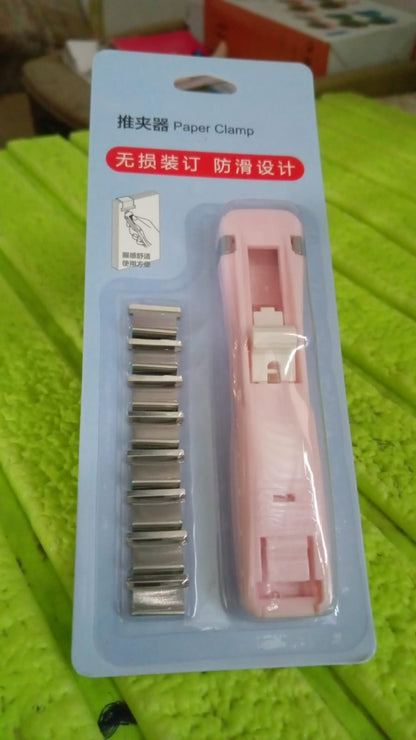 Portable Paper Clamp With 8 Pcs Clip Dispenser Handheld Paper Fast Clam (1 Set) Your Brand