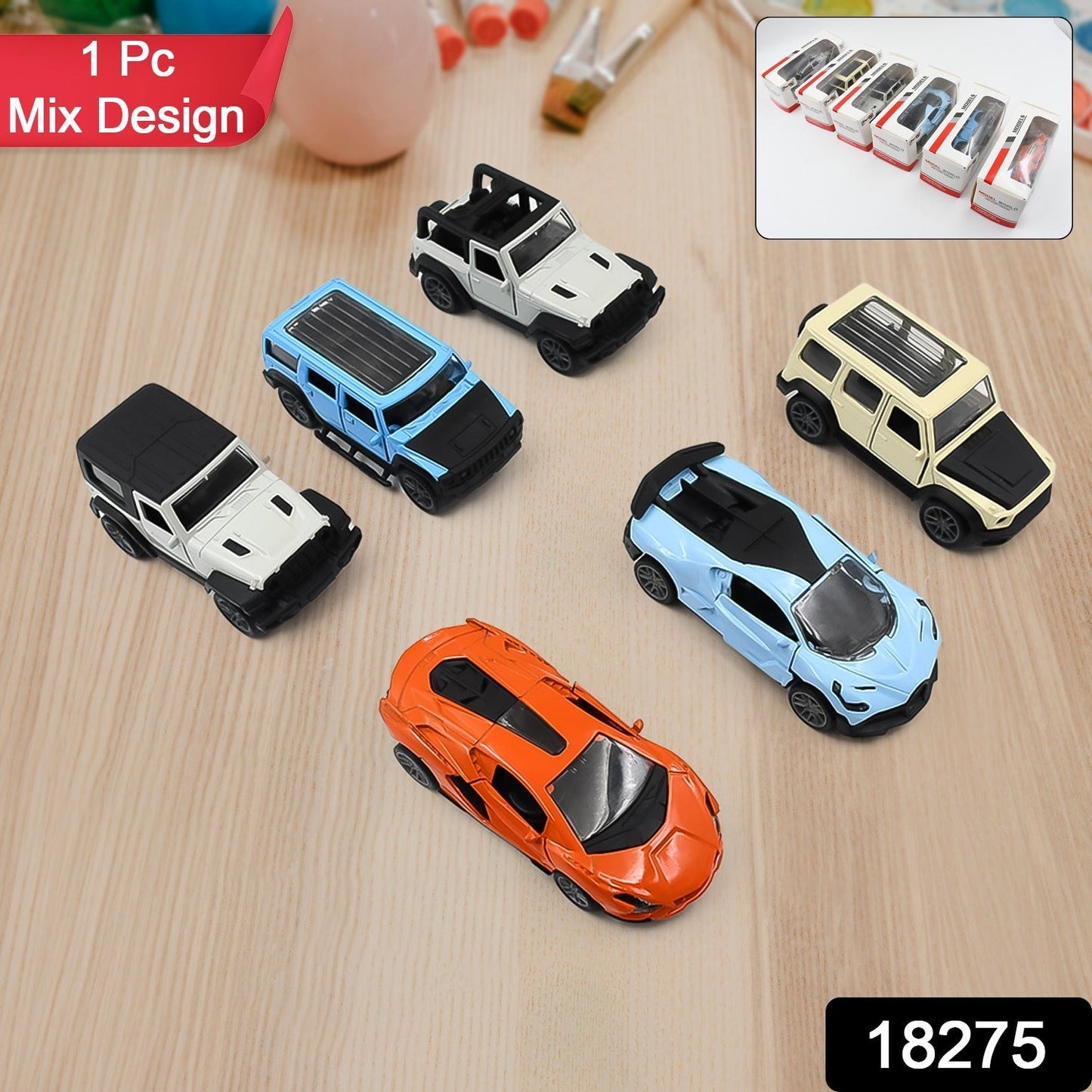 Mini Pull Back Car Widely Used By Kids (1 Pc / Mix Color / Design) Your Brand