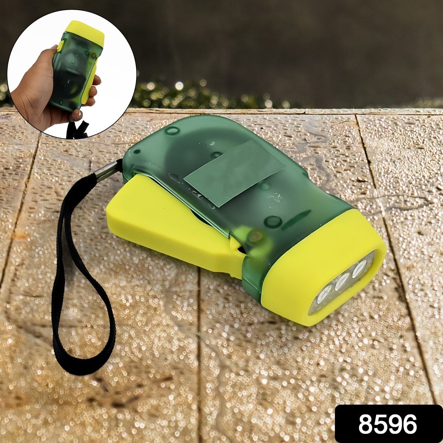 3 LED Hand Press Torch Hand Crank Flashlight Hand Pressing Flashlight Traveling Torch Light Manual Generator, Battery-Free Flashlight (1 Pc) Your Brand