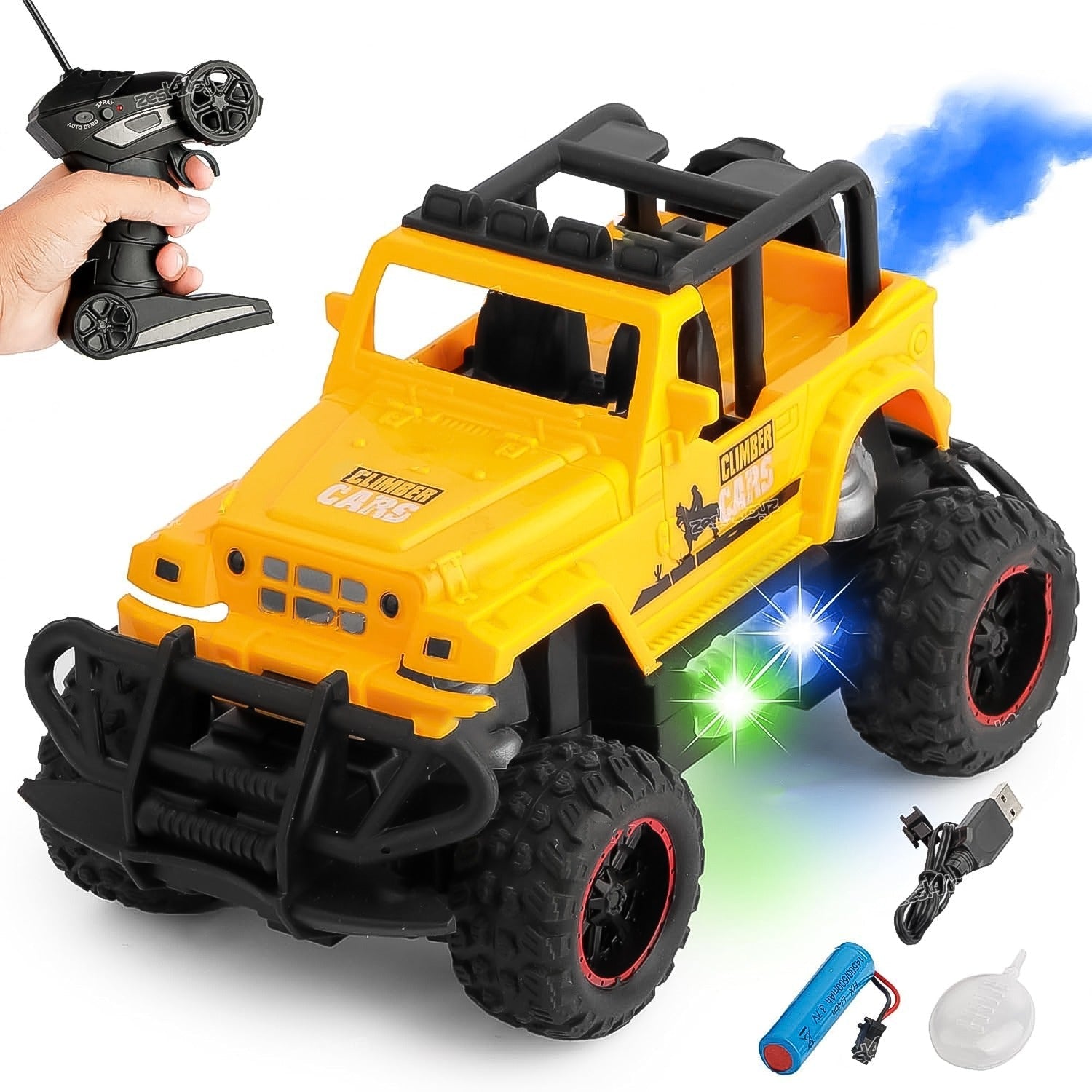 Mist Spray Race Car Toy Off Road Speed Car With Smoke (Water Sprayer Mist With Light) High Strength Climbing Power & Smoke Effect (Color May Vary), Kids Your Brand