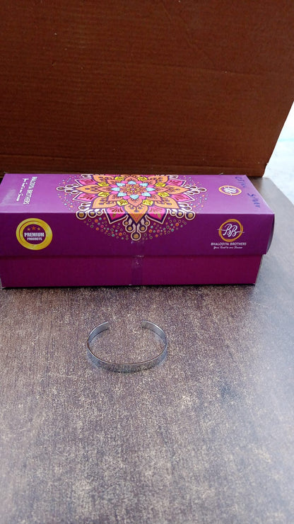 Minimalist Polished Open-Ended Silver-Tone Stainless Steel Kada (1 Pc)