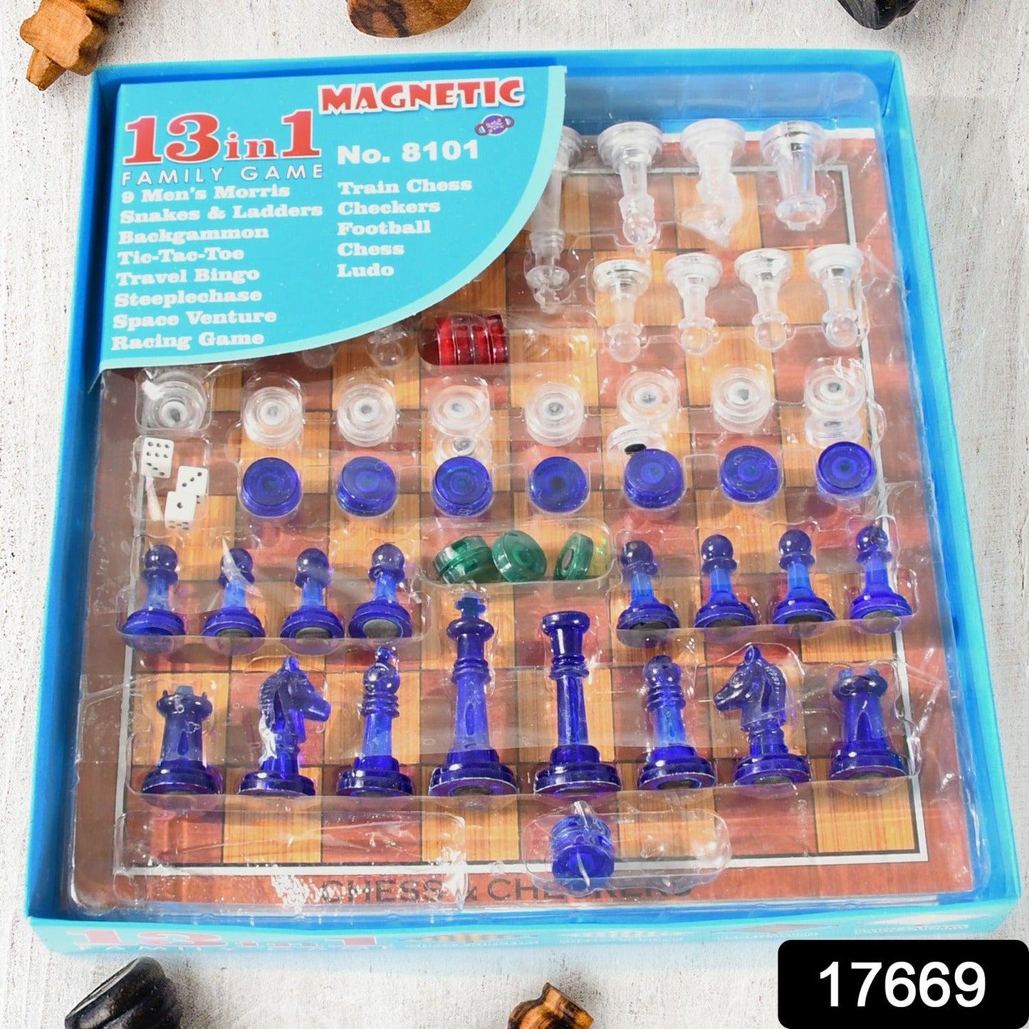 13 in 1 Family Board Game Chess,  Space Venture, Steeplechase Set for Kids