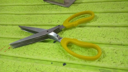 Multifunction Vegetable Stainless Steel Herbs Scissor with 5 Blades (1 Pc) Your Brand