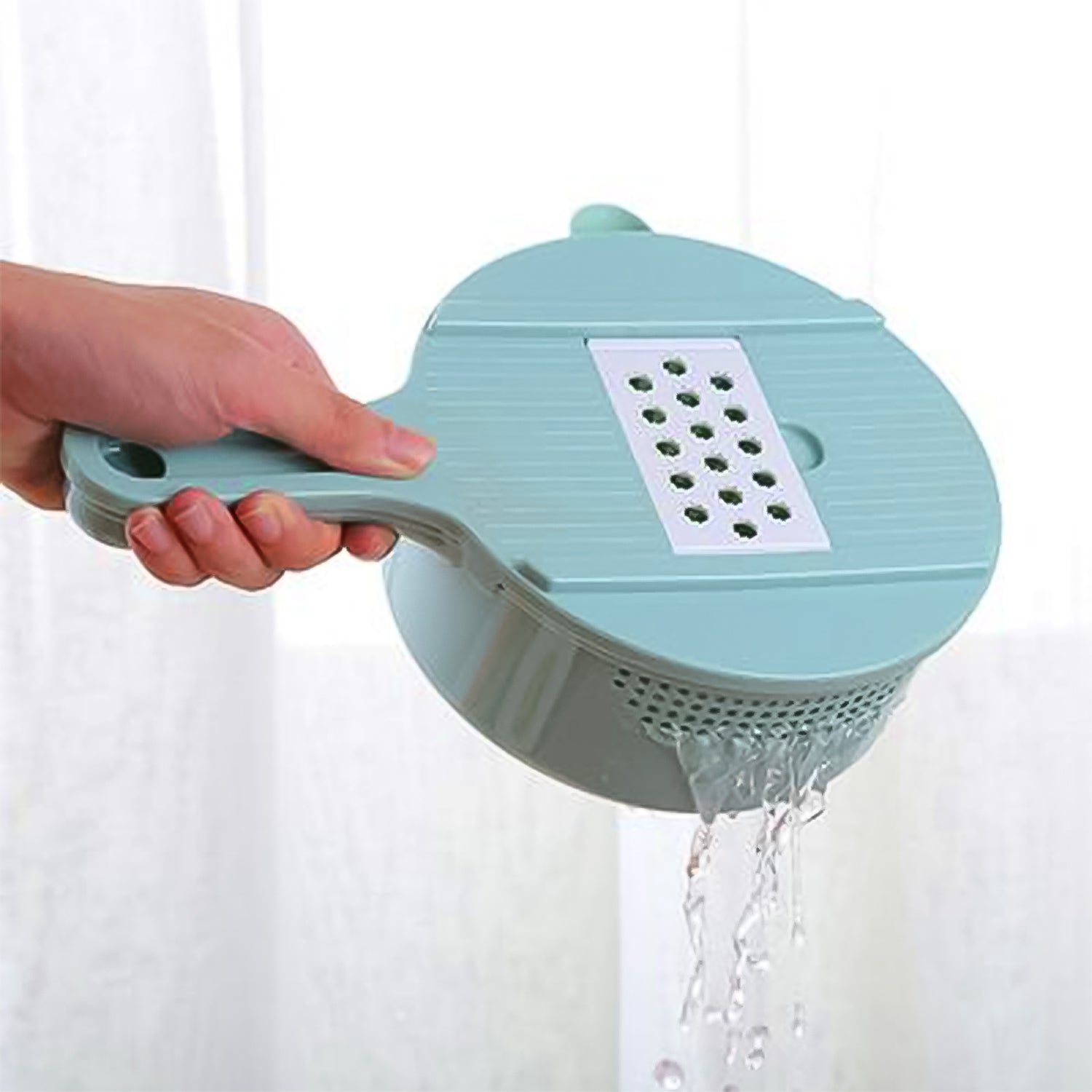 Vegetable Choppers With Drain Basket  6 In 1 Vegetable Slicer Blades (1 Set) Wukusy
